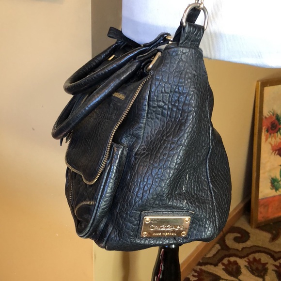 CRIZZAPI Bolsas Brazil Thick Pebbled Leather Zipper Detail Motorcycle Pouch LUXE - Picture 6 of 16